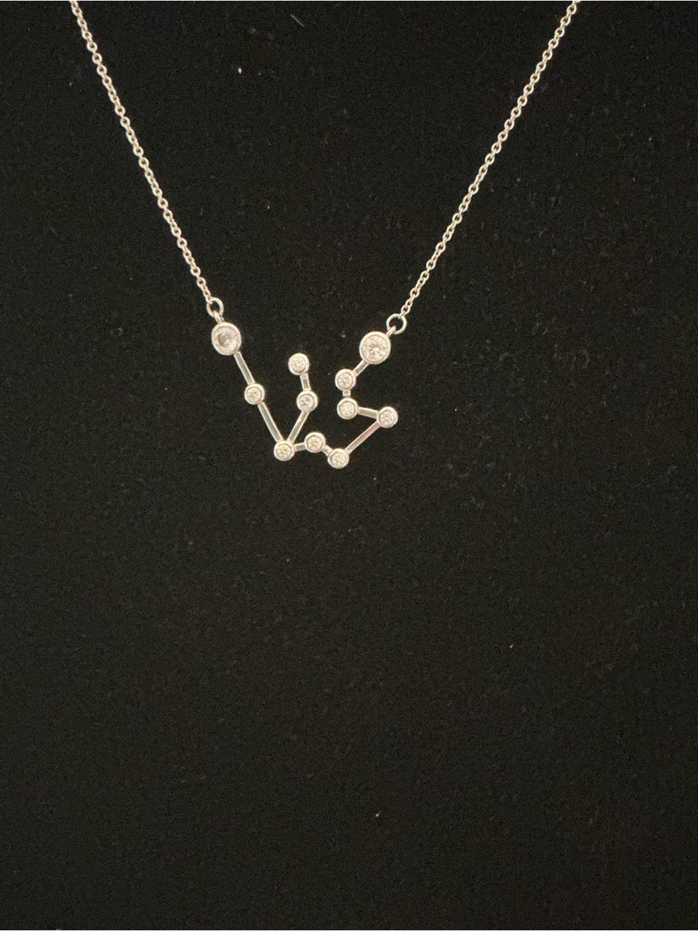 Sterling Silver Constellation Necklace (Cancer) with Cubic Zirconia - EC